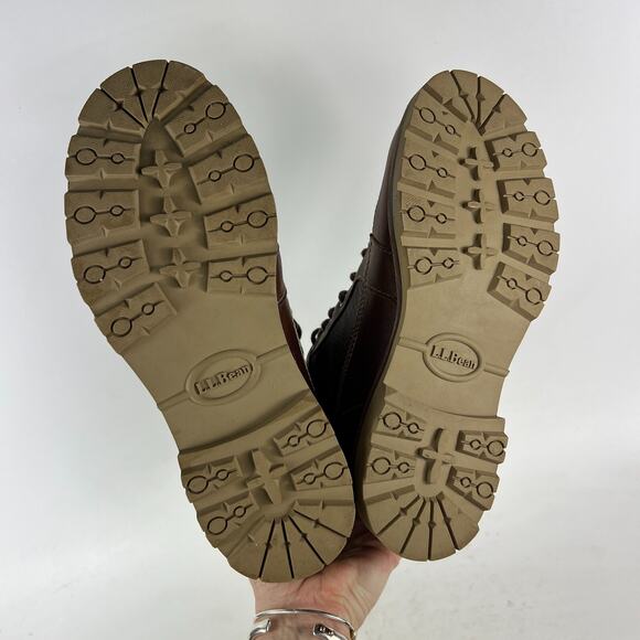 LLBean brown leather East Point Oxfords us men’s size 8 moc toe waterproof boots - Picture 9 of 12